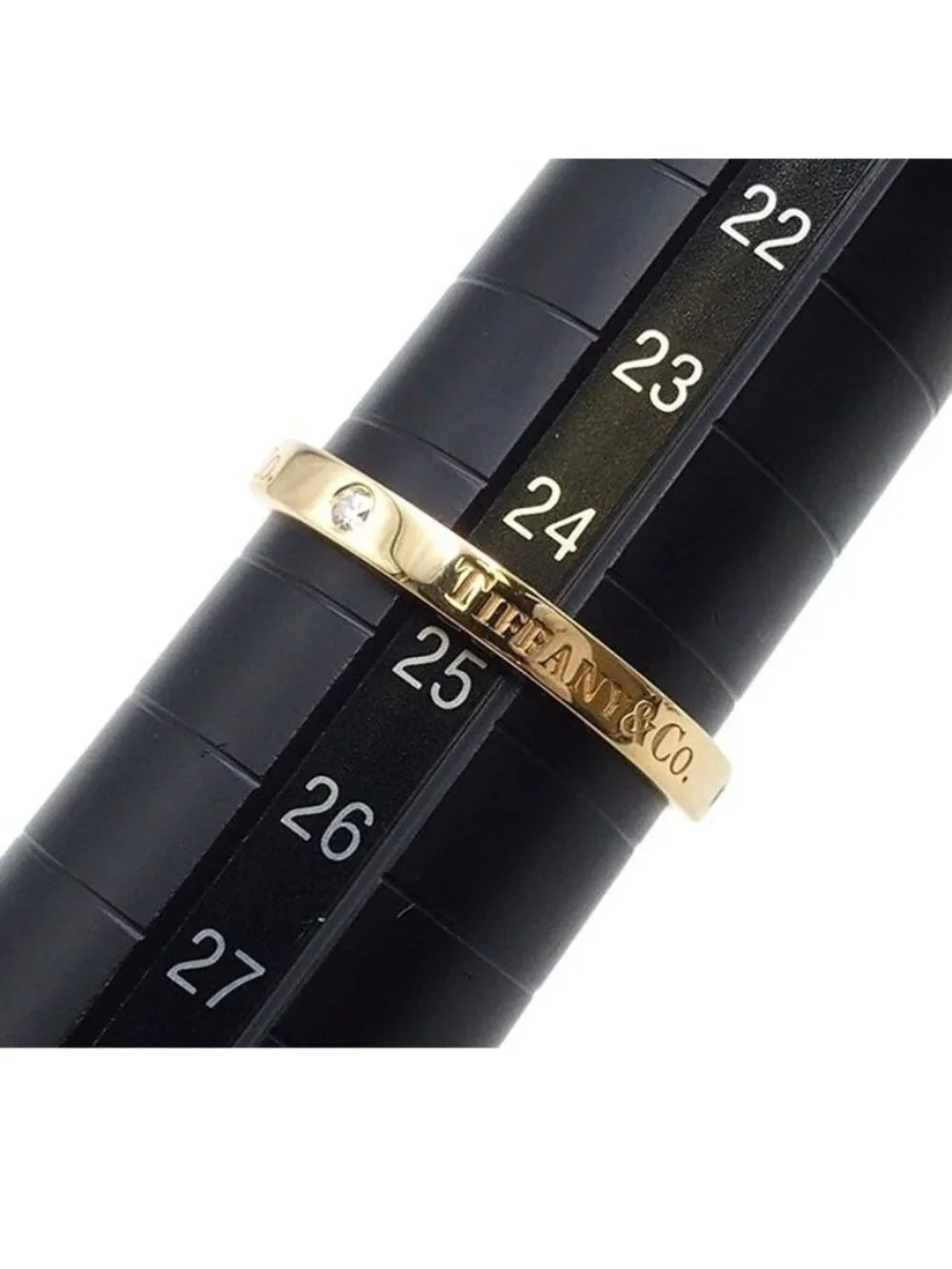 Tiffany & Co Flat Band Yellow Gold 18K Diamond Ring